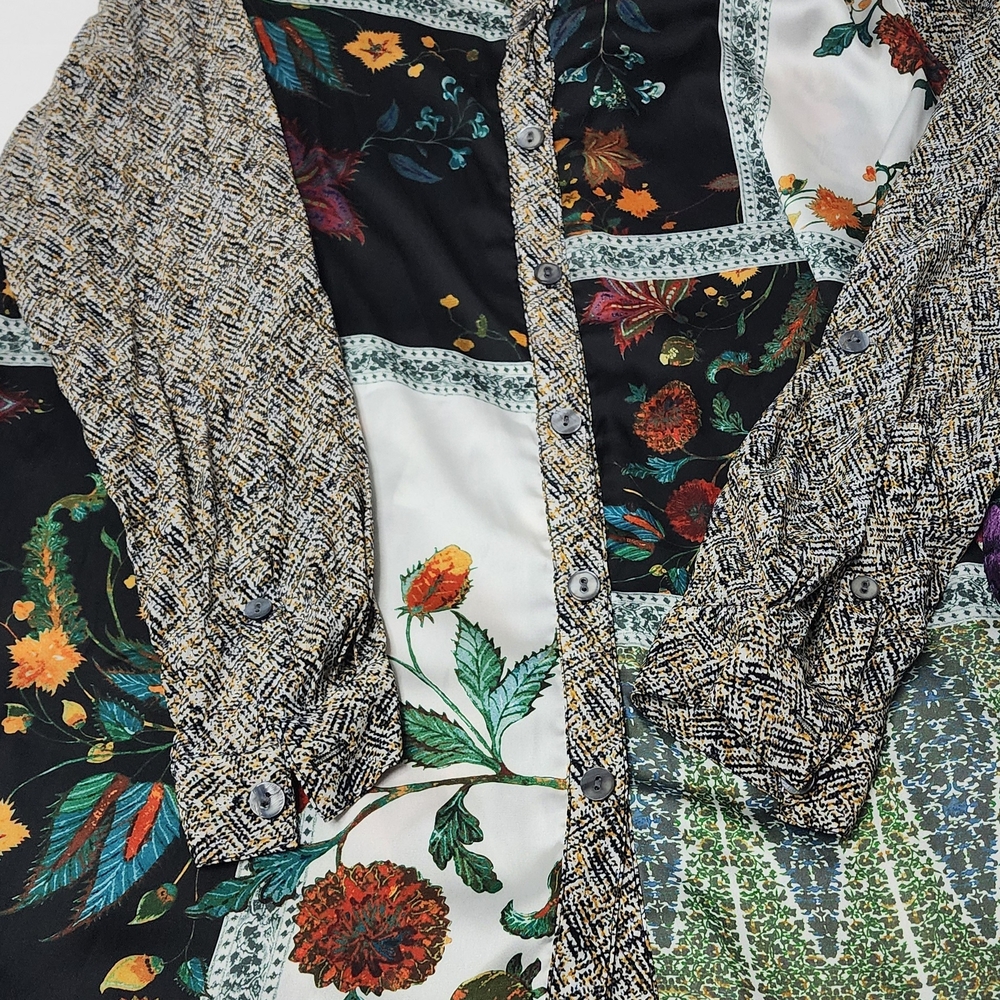 John Mark Multicolor Patchwork Button Down Shirt - image 5